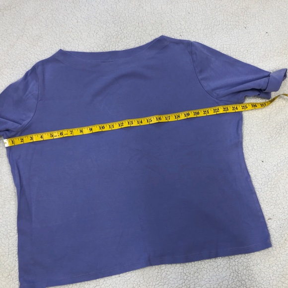 Appleseed's Perrywinkle Cuffed Short Sleeve Boat Neck Cotton Top size 1X - Picture 4 of 5